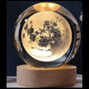 3d Galaxy Crystal Ball Night Light With Wooden Base - Decor Item Designed For Room Lighting And Daily Illumination Routine (Random Design)